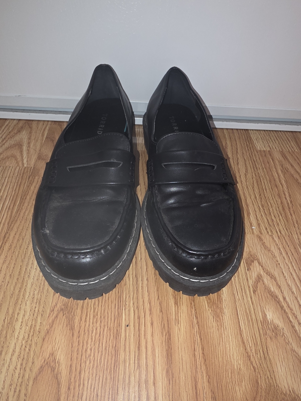 Womens Torrid Black Leather Loafers